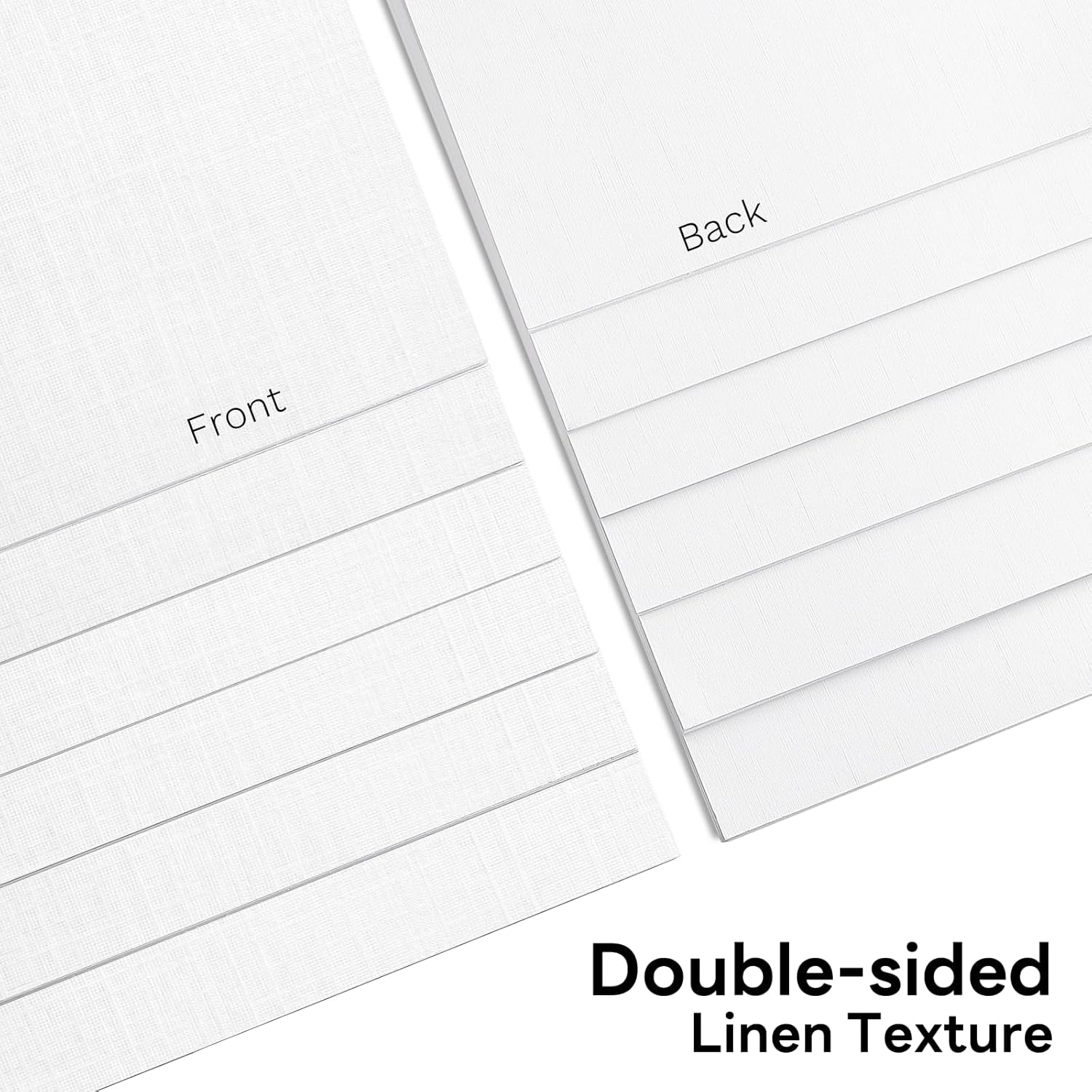 Linen Paper Textured Cardstock 8.5 x 11 White, Goefun 80 lb Wedding Invitation Cardstock Linen Paper for Printing Invitations, Arts & Crafts and Business Cards, 100 Pack