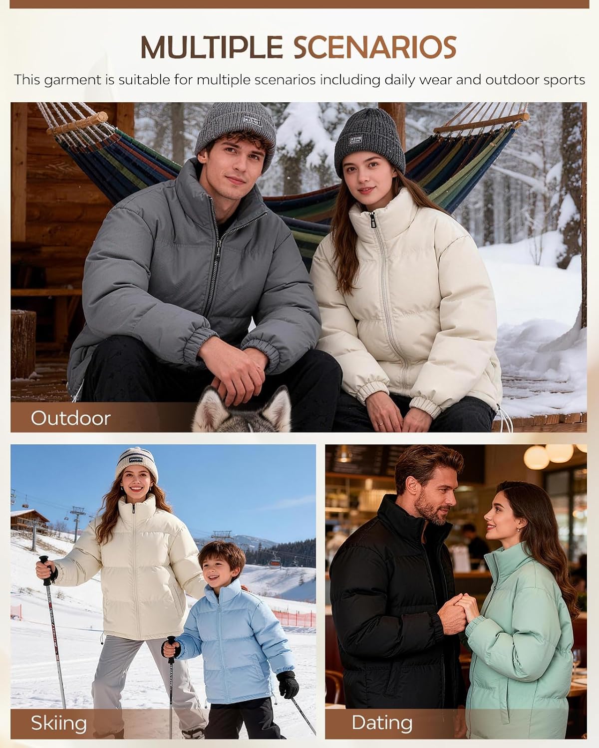 Custom Jacket for Men & Women Insulated Custom Jackets Cotton Puffer with Company Logo Thick Warm Winter Business Coat