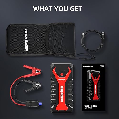 Miniatura 7 de DBPOWER Arrancador portátil de coche de 3000A80.66Wh (hasta motores diésel de 10.0L8.0L) 12 V Auto de iones de litio con cables de abrazadera