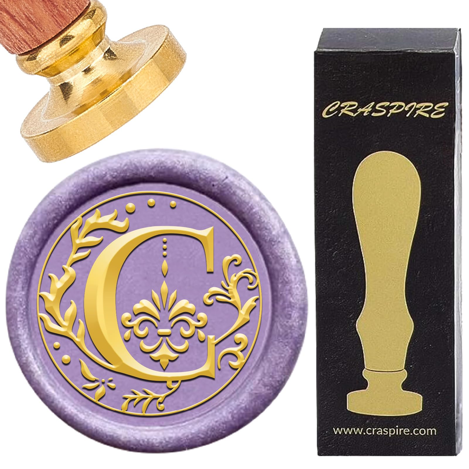 Timbro Sigillo Ceralacca Lettera F - Testa Ottone 25mm, Manico Legno - Per Inviti E Matrimoni - Foto 3