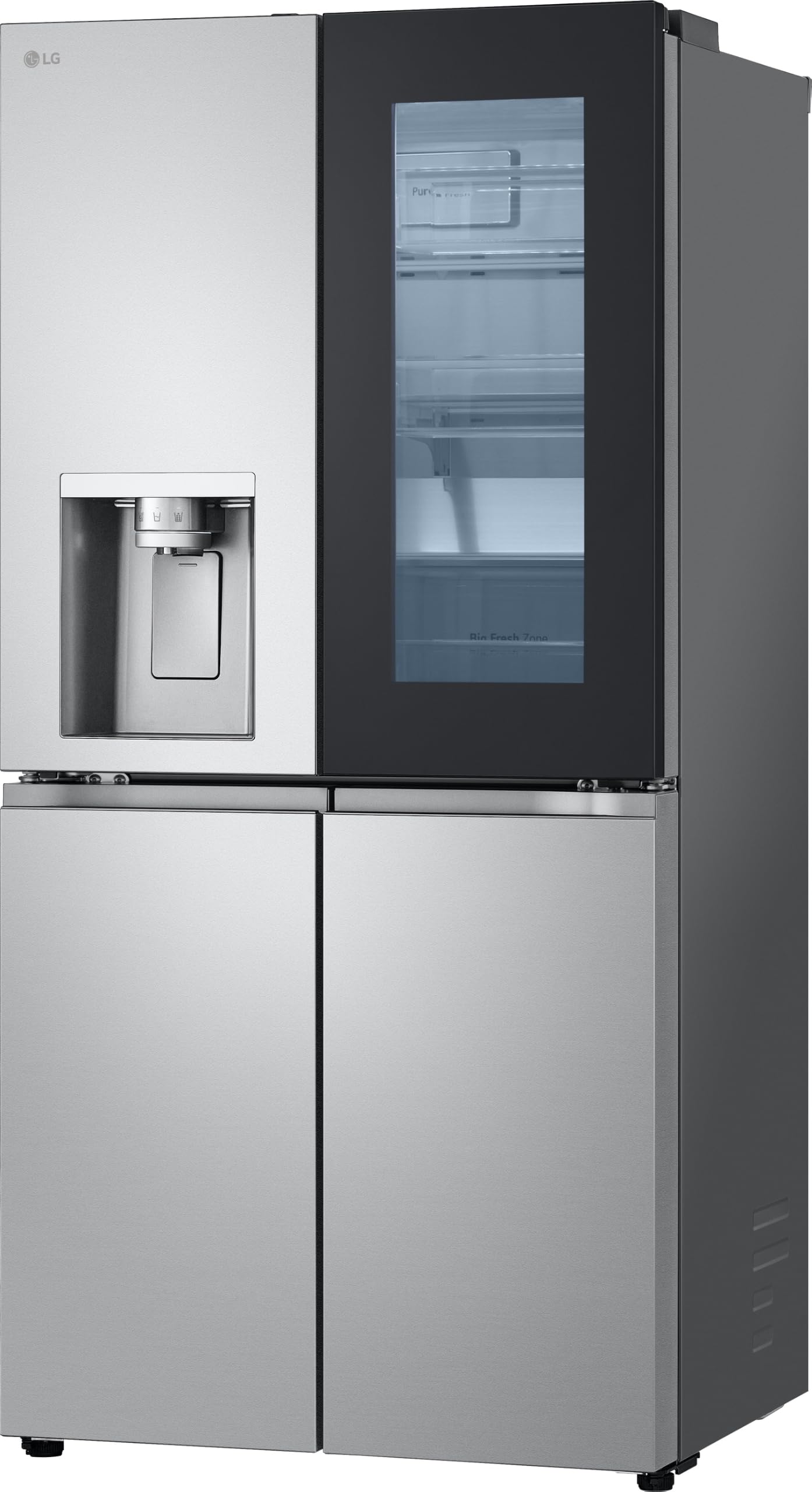 LG GMG861MBAE SLIM Multi-Door Kühlschrank mit Gefrierfach (508 L, Energieklasse E) mit InstaView, Eis- und Wasserspender, UVNano, Total No Frost, Silber