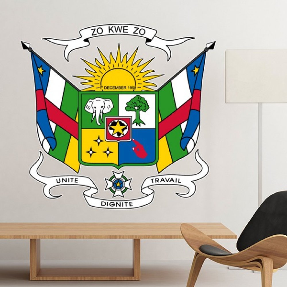 Arte mural África Central diseño emblema para decorar paredes 1
