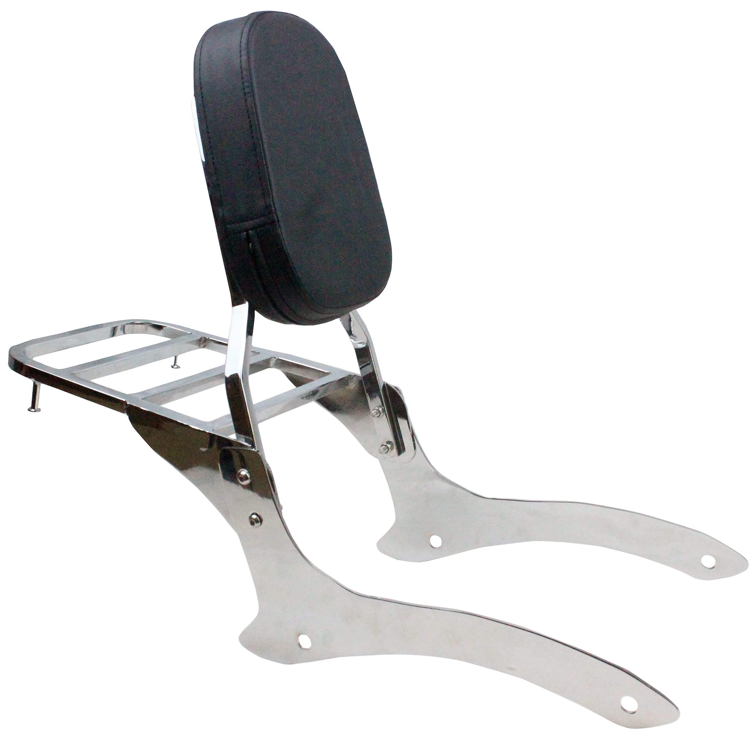 YHMOTO Sissy Bar Backrest + Luggage Rack Combo Fits for 2000-2011 Yamaha V-Star XVS 1100 Classic Dragstar XVS 1100 Classic (Chrome)