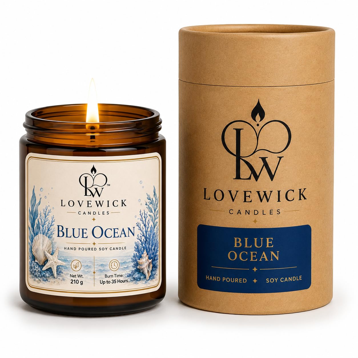 Candles Blue Ocean Hand Poured Soy Candle, 210 Gram-image-37