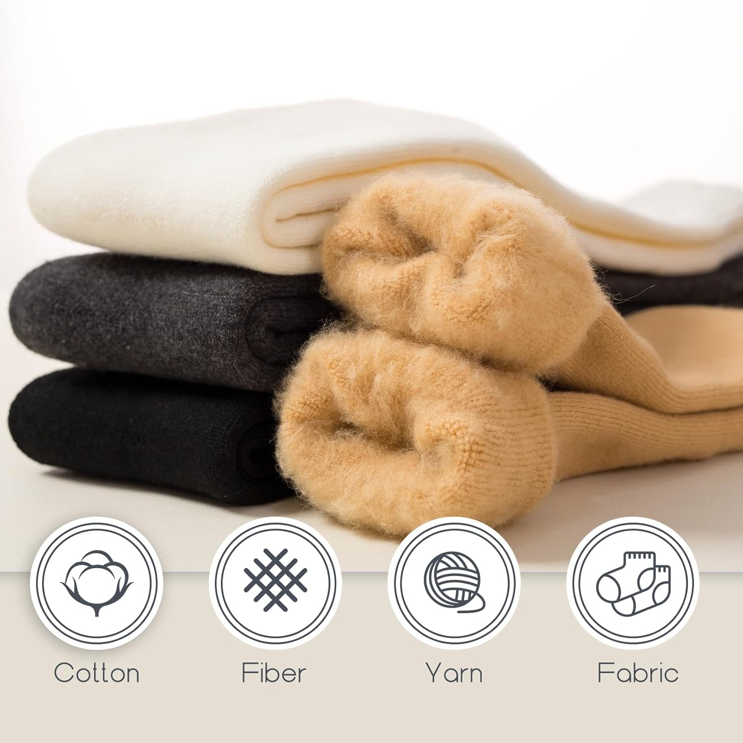 SISOSOCK 3 Pairs Warm Knee High Socks for Women Winter Thick Soft Extreme Cold Weather Thermal Boot Socks with Gifts Box - Image 4