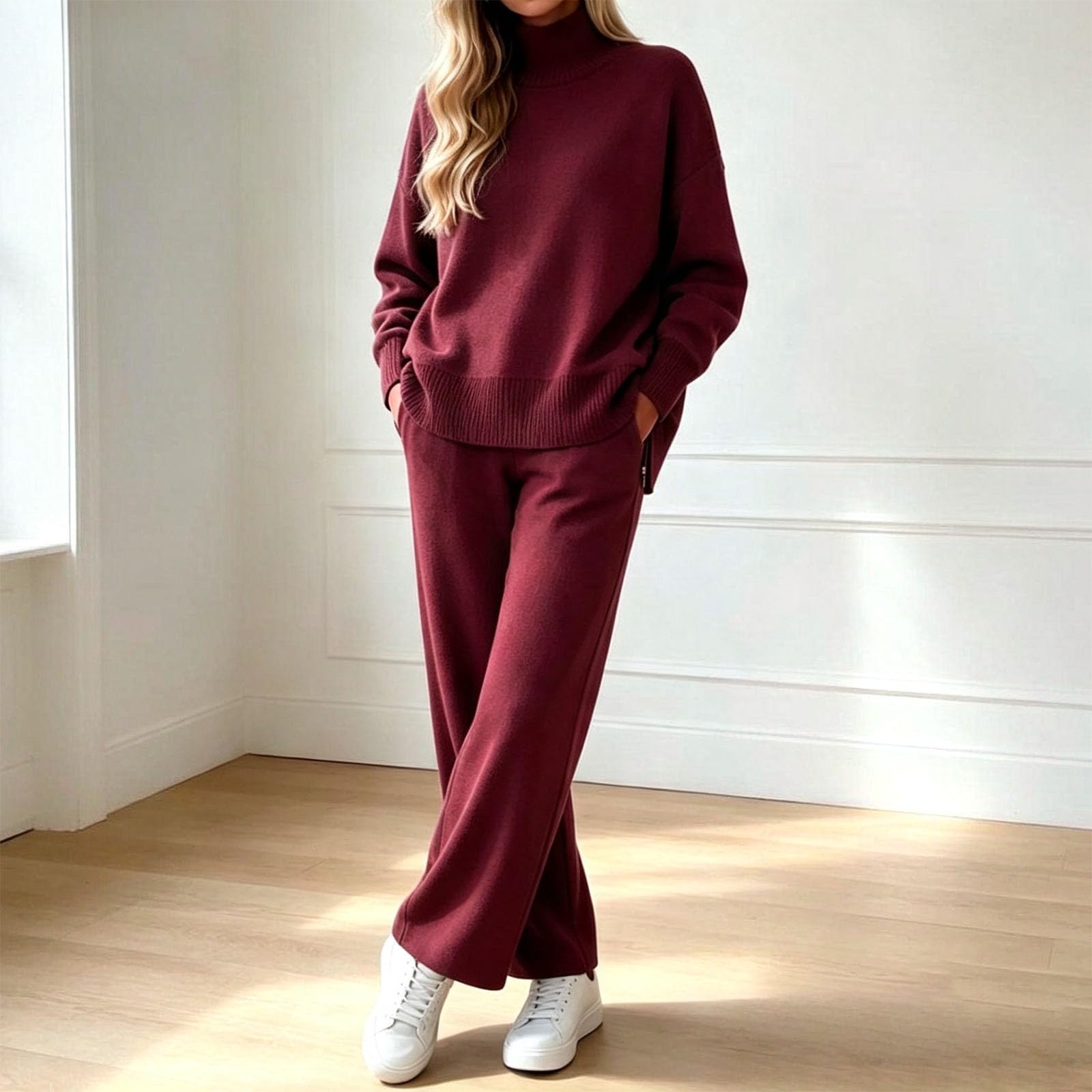 Tuta Donna Completo Sportiva 2 Pezzi Invernale Tute da Casa Cotone Completa