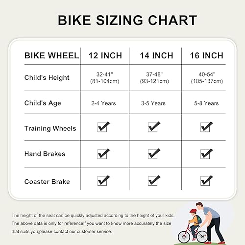 Miniatura 5 de COSTIC Bicicleta infantil para niños y niñas de 3 a 8 años, bicicletas BMX de 12, 14 y 16 pulgadas, con ruedas de entrenamiento, bicicleta para