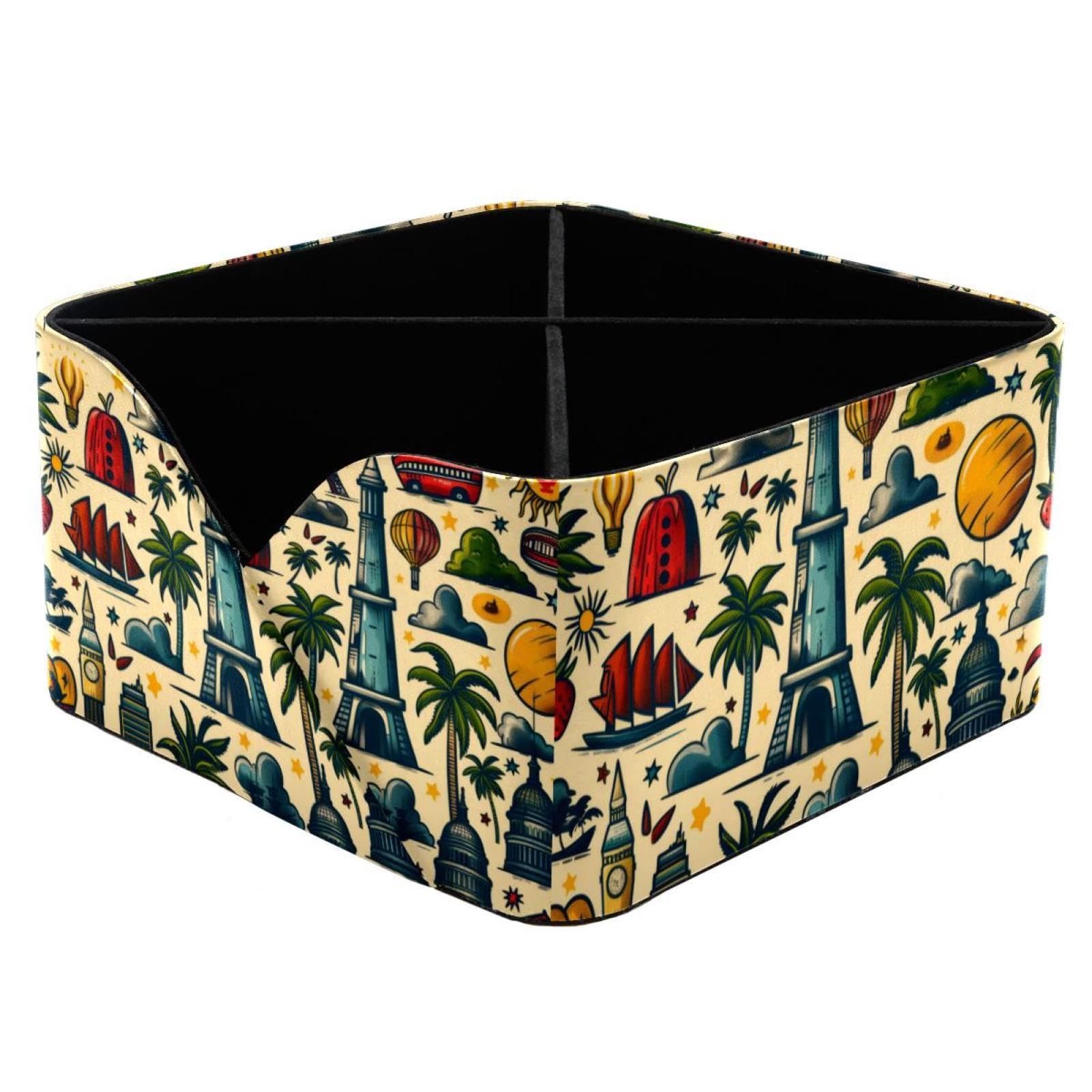 Boîte de rangement classifiée : organiseur bureau rectangulaire paysage de voyage