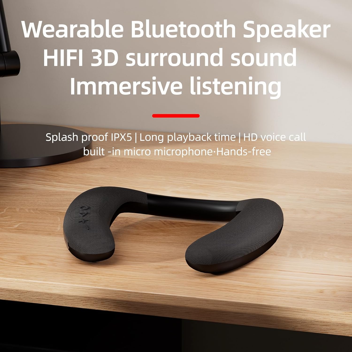 Neckband Bluetooth Speakers Built-in Mic /12H Playtime/Type-C, AUX Input,TFCard Slot, Wireless Wearable Neck Speaker Calls Your Private Space for Music, Movie, Game