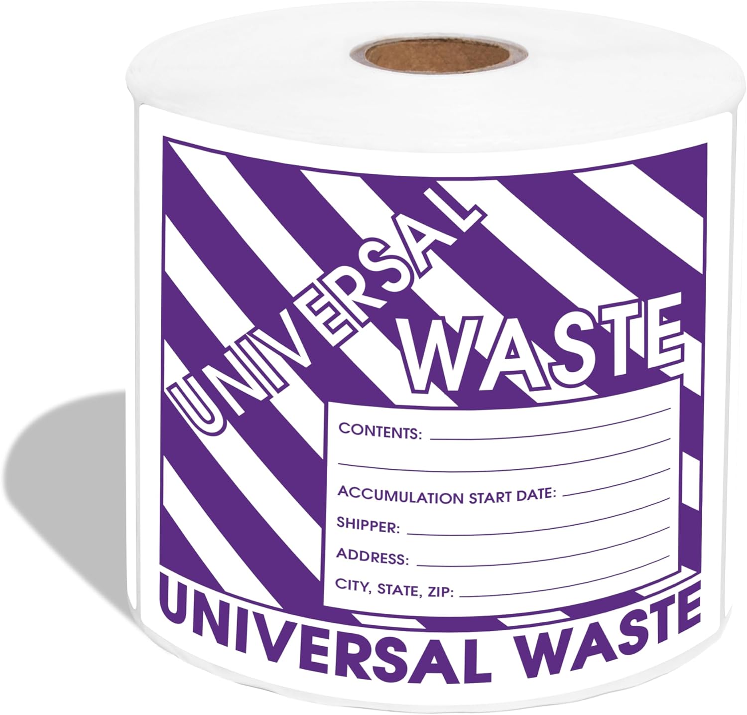 6" X 6" Universal Waste Labels with Writable Fields (500 Stickers, 1 Roll) Water-Resistant Shipping, Handling, and Disposal Labels with Permanent Adhesive - Aegis Adhesives