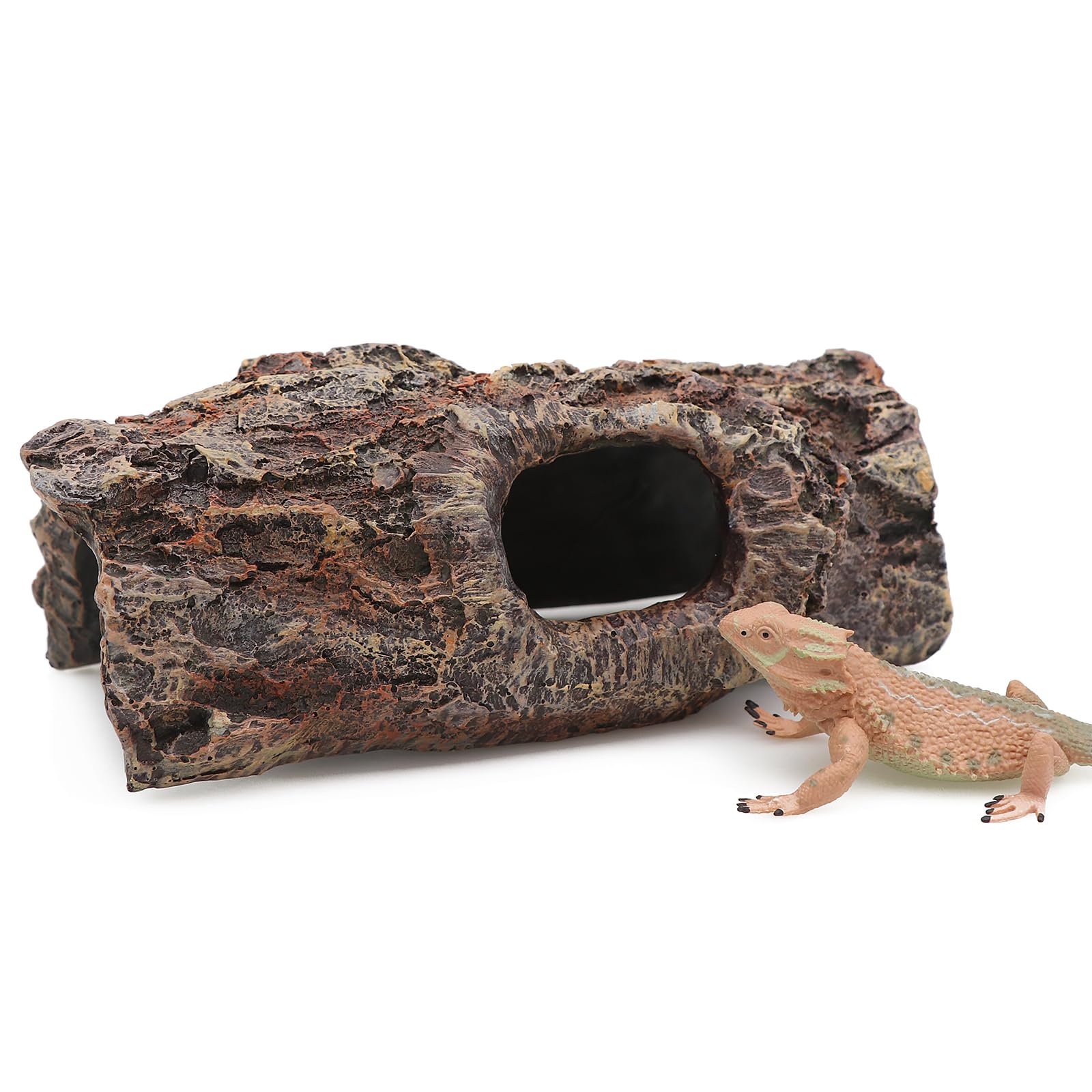 AQUA KT Reptilien Hohler Baumstamm Korkrinde Leopard Geckos Eidechsen Schlangen Klettern für Reptilien Lebensraum Dekor
