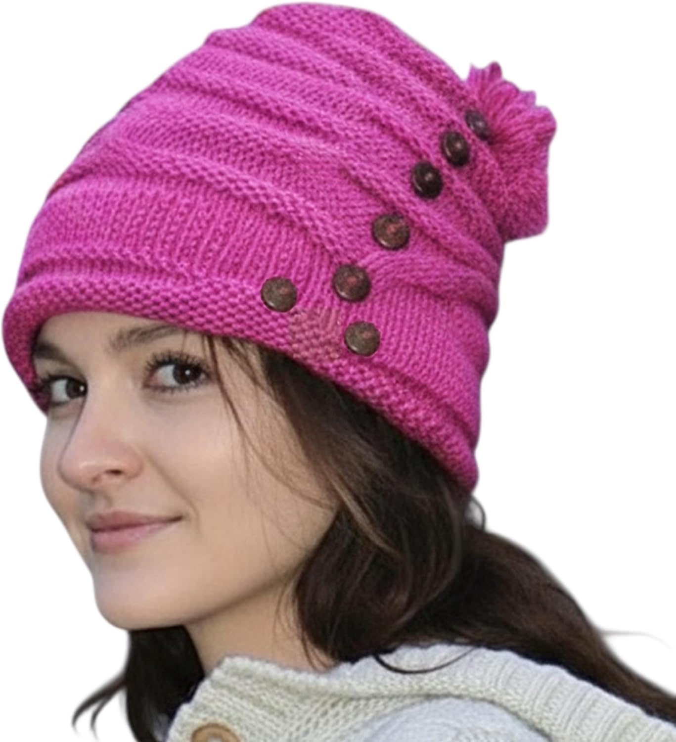 Agan Traders Women's 2026 Winter Mitten Hat Warm Fleece Lined Oversized Thick Chunky Slouchy From Nepal