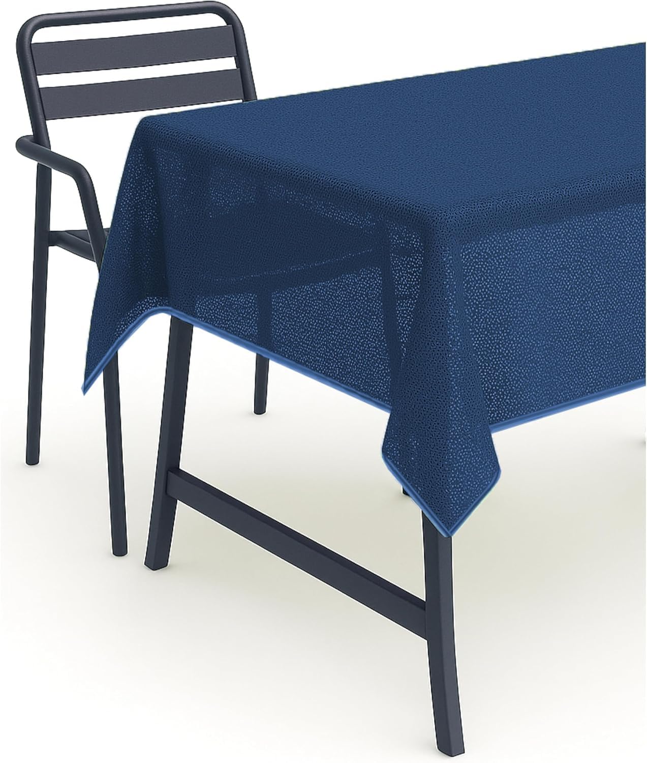 Tovaglia da giardino con orlo, lavabile, per giardino, balcone e terrazza, resistente alle intemperie (Blu, 140 x 180 cm ovale)
