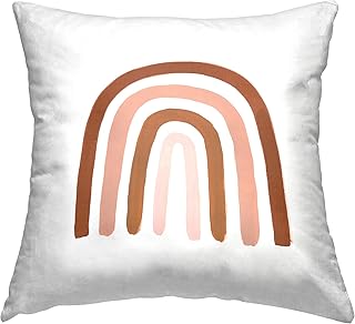 Stupell Industries Southwestern Desert Themed Rainbow Arches Pink Beige Design by Victoria Borges Pillow, 18 x 18, Brown