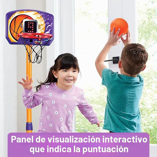 Foto 5 de 7 de VTech - Cesta de baloncesto interactiva, juego de baloncesto infantil interior, cesta de pie electrónica…
