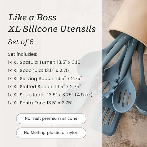 Miniatura 5 de Starpack 'Like a Boss' XL - Juego de utensilios de cocina de silicona prémium (6 piezas) de 13 pulgadas, utensilios de cocina resistentes al calor