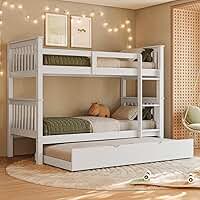 Treliche Solteiro De Madeira Maciça Com Cama Aux Woodstore (Branco)