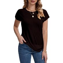 VERACT Womens Twist Front Raglan T-Shirt | Short Sleeve Round Neck Solid Loose Casual Tunic Tops