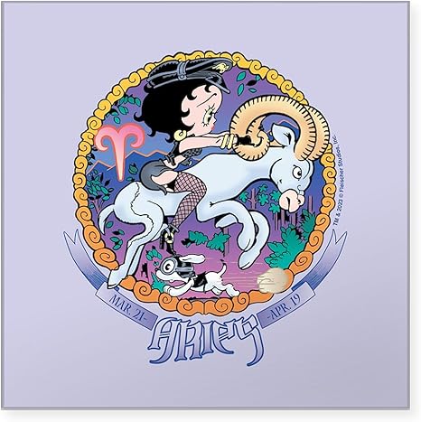 CafePress Betty Boop Zodiac Sign Aries Square Bumper Sticker Car Decal