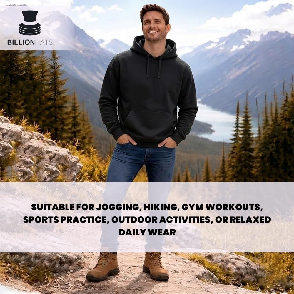 BILLIONHATS Mens Wholesale Hoodie Sweatshirts, Cotton Blend, Bulk Adults Hoodies Sweatshirt