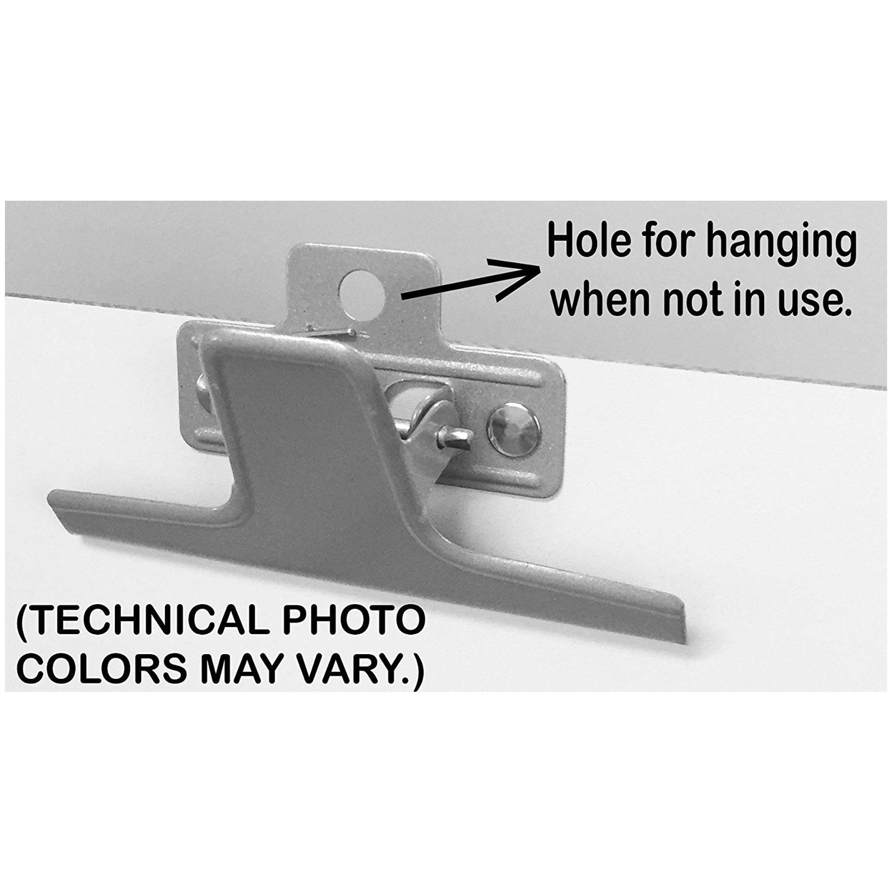 Acrimet Portablocco Bianco Formato Lettere A4 (33cm x 23cm) Clip Fermacarte Premium in metallo (Pannello Rigido MDF) (Clip Argento) (6 Pezzi)