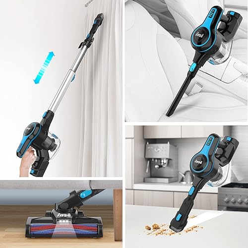 Miniatura 4 de INSE Cordless Vacuum Cleaner, 6-in-1 Rechargeable Stick Vacuum with 2200 m-A-h Battery, Powerful Lightweight Vacuum Cleaner, Up to 45 Mins Runtime