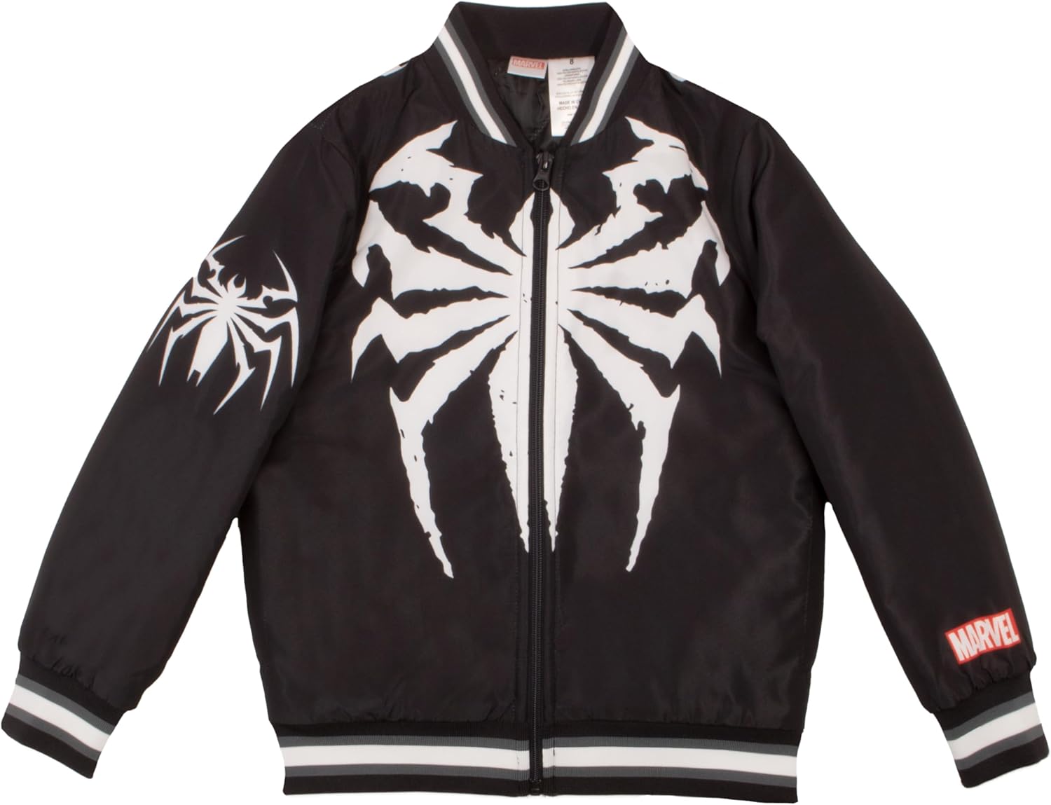 Marvel Spiderman and Venom Varsity Bomber Jackets for Boys Spider-Man and Venom Graphic Print Lightweight Varsity Jackets Marvel Spiderman and Venom Varsity Bomber Jackets for Boys Spider-Man and Venom Graphic Print Lightweight Varsity Jackets