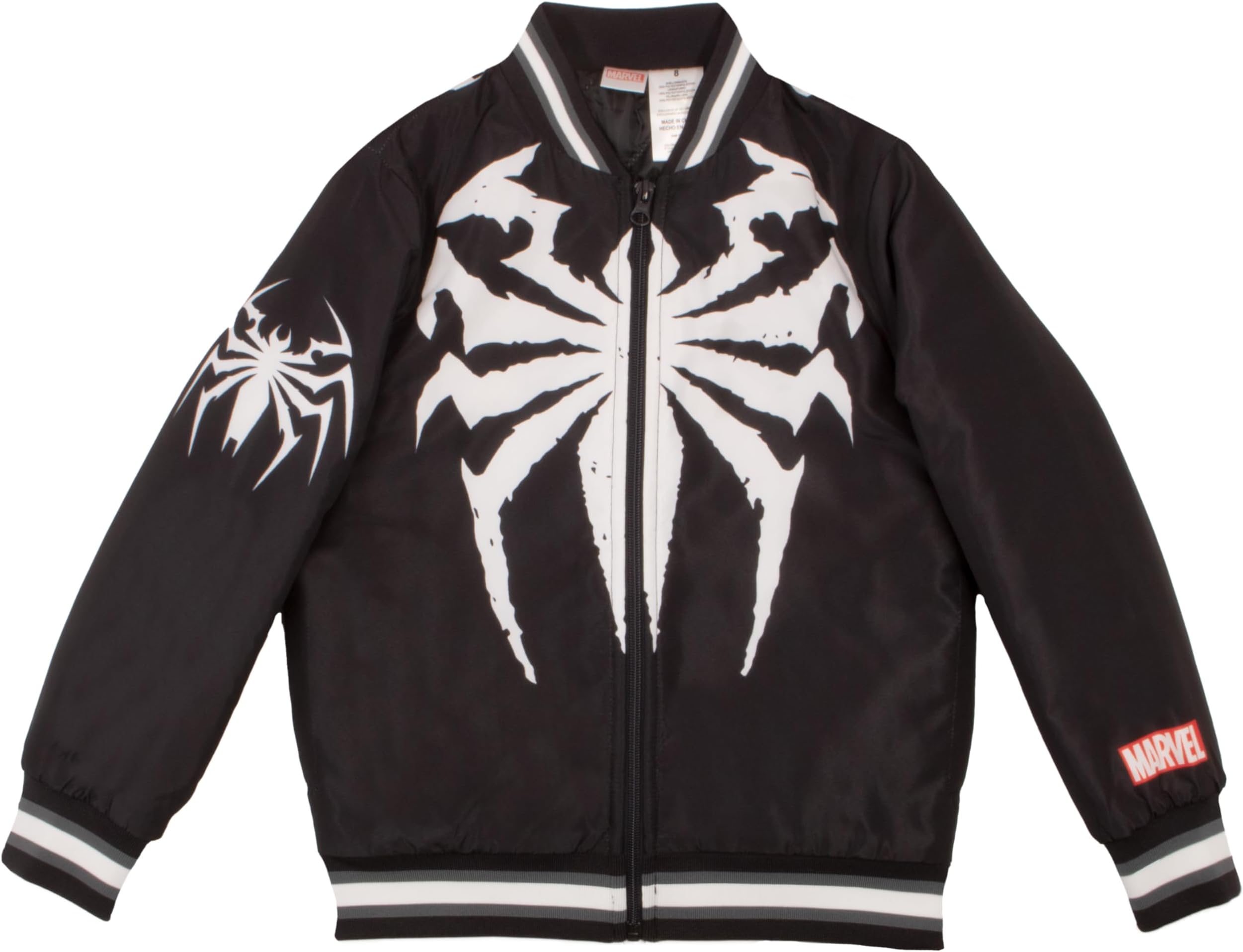 Spiderman and Venom Varsity Bomber Jackets for Boys Spider-Man and Venom Graphic Print Lightweight Varsity Jackets