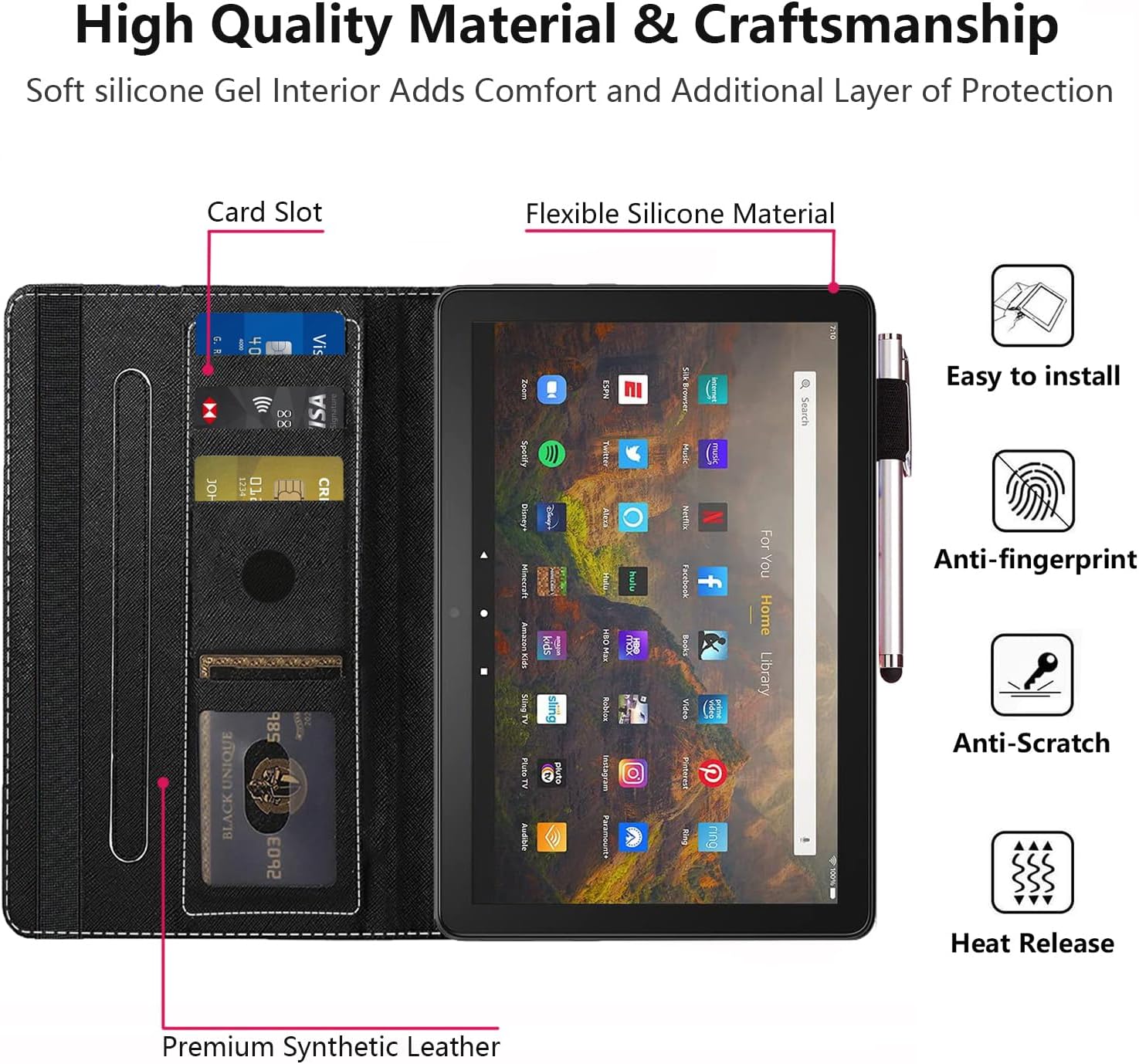 Case for Amazon Kindle Fire HD 10 & 10 Plus Tablet 10.1" (13th/11th Generation, 2023/2021 Release), Premium PU Leather Stand Cover with Auto Wake/Sleep - Marijuana Leaf Weed