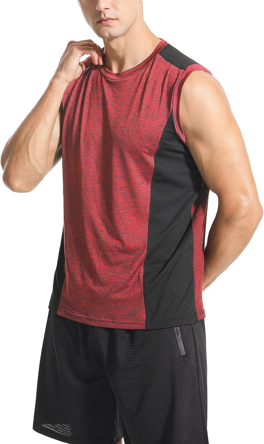 Air Curvey 3 Pack Men's Workout Tank Tops Sleeveless Muscle Gym Tank Top Quick Dry - Image 3