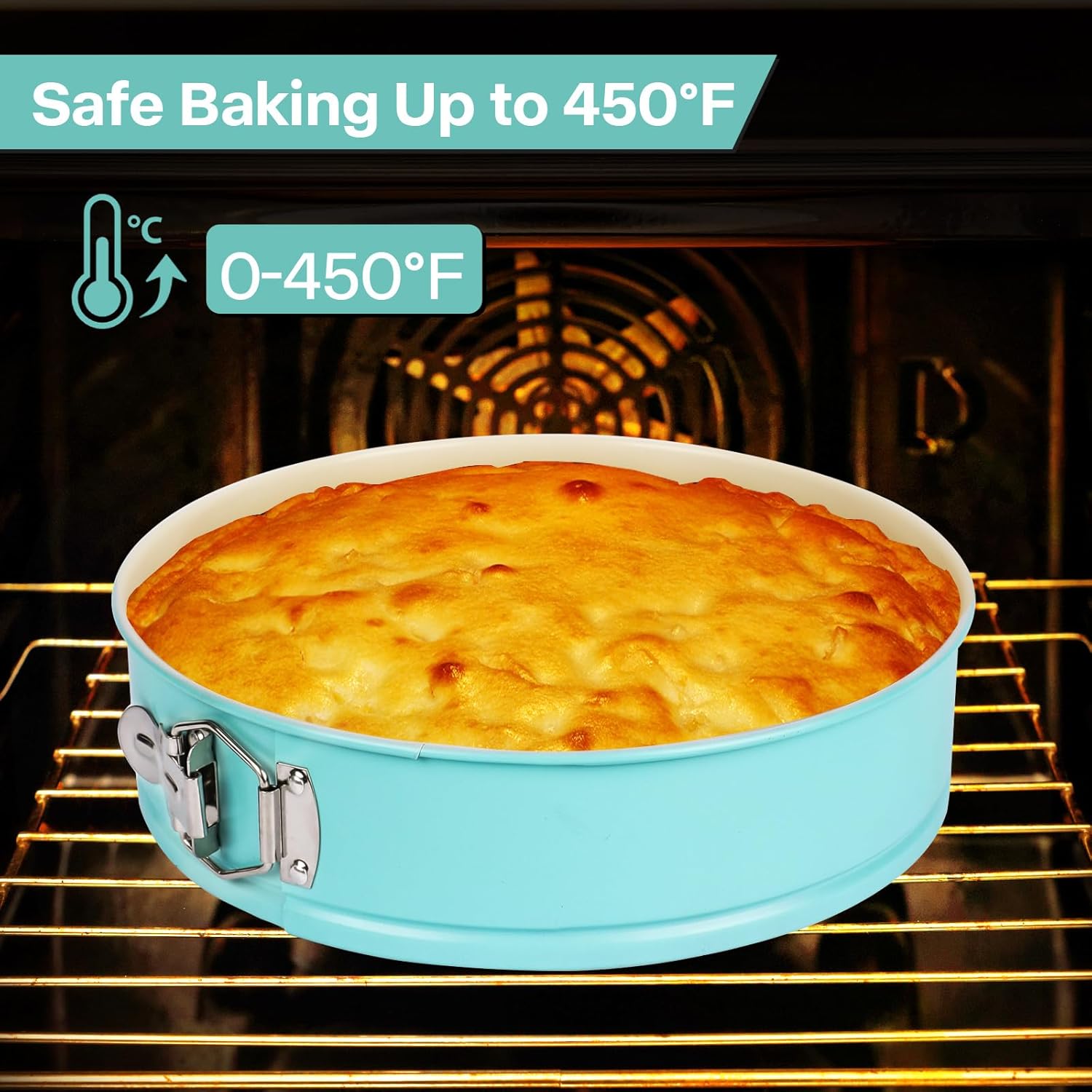 10-Inch Glass Bottom Springform Pan with Silicone Seal, Springform Pan 10 inch Nonstick,10In Cheesecake Pans Springform, Leak-Proof, Nontoxic & Oven-Safe - Image 5