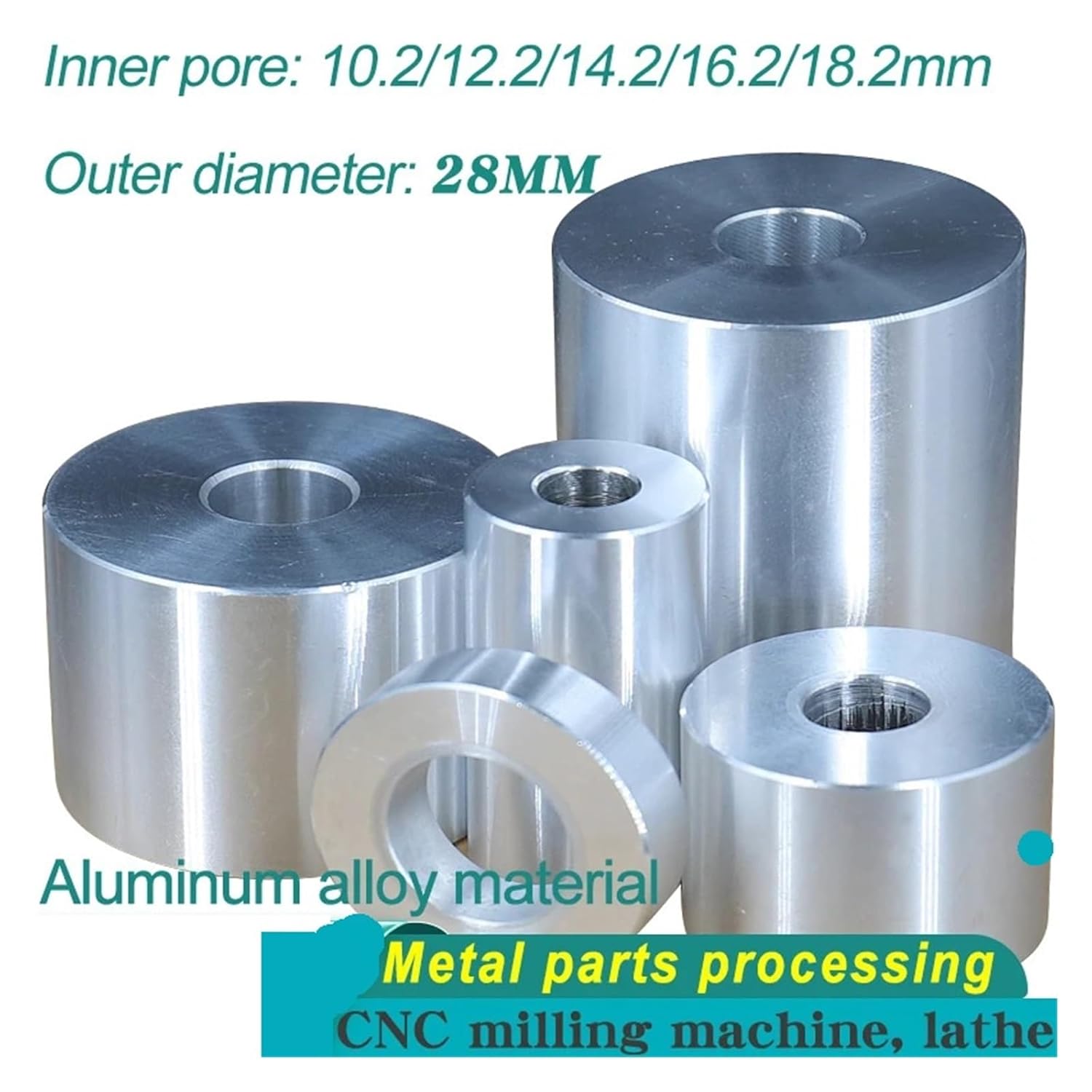 Diameter 28MM Bushing Gasket M10-M16 Flat Washer Shaft Sleeve Hollow Standoff Spacer 1pcs(H8,D28xd10.2)