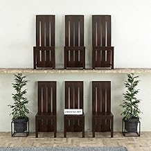Solid Sheesham Wood Dining Chairs Only | Wooden Set of 6 Dinning Chair for Kitchen & Dining Room | Rosewood, Walnut Finish