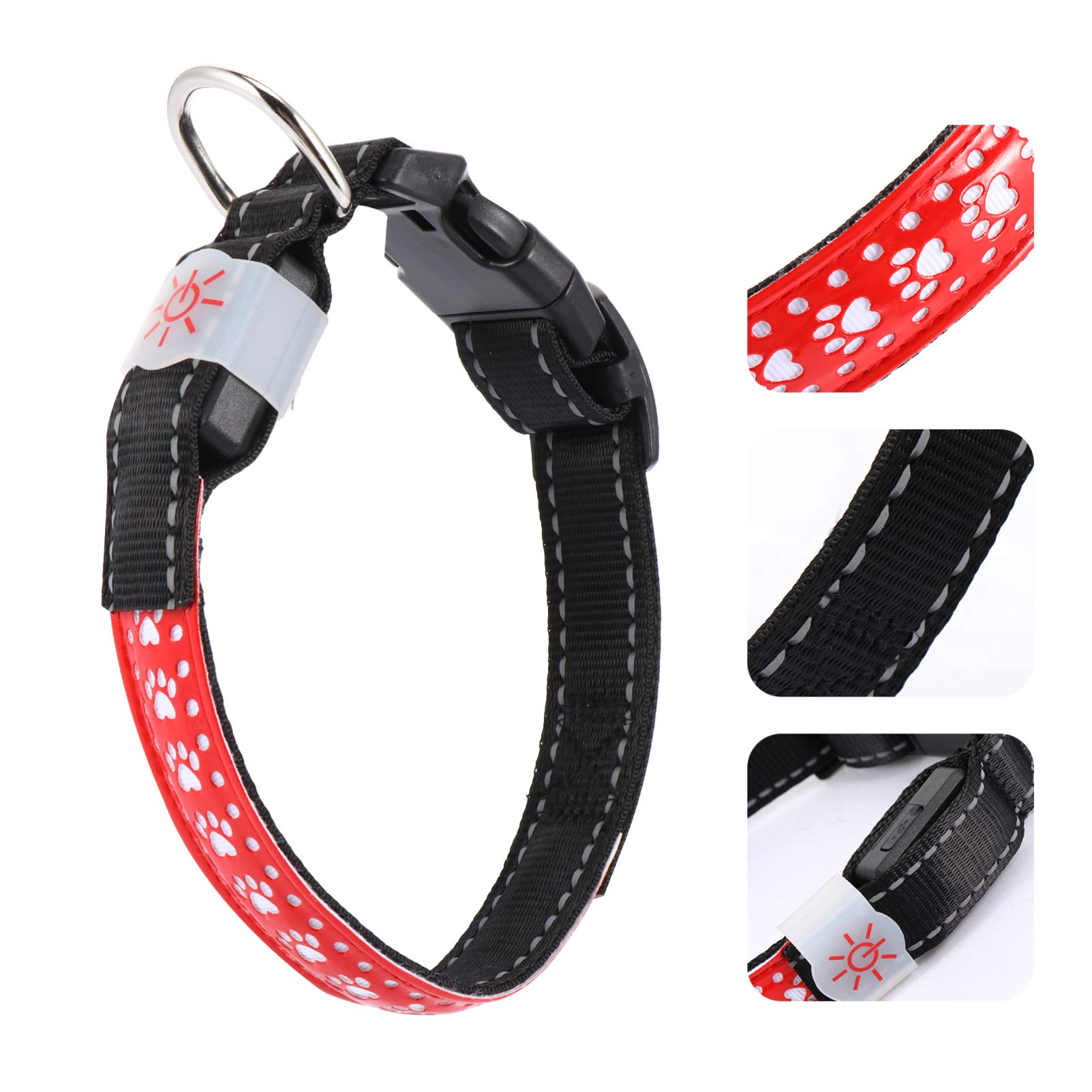 Didiseaon 3pièces Collier Lumineux pour Chien PU Et LED Clignotant Accessoire pour Animal pour Promenades Nocturnes