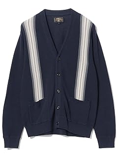 Stripe Cotton Cardigan 38-15-0018-048 38150018048: Navy Stripe Cotton Cardigan 38-15-0018-048 38150018048: Navy