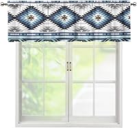 Vista 35 de ZFRXIGN Cortina de cenefa de cocina de caballo occidental para ventanas pequeñas, bolsillo azteca tribal cortinas opacas cortas para sala de estar
