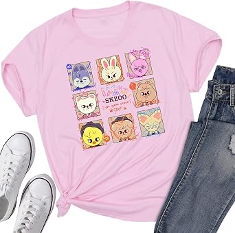 SKZ Tshirt Bangchan Jisung Felix Hyunjin I.N Changbin Seungmin Merch Tops for Women Men