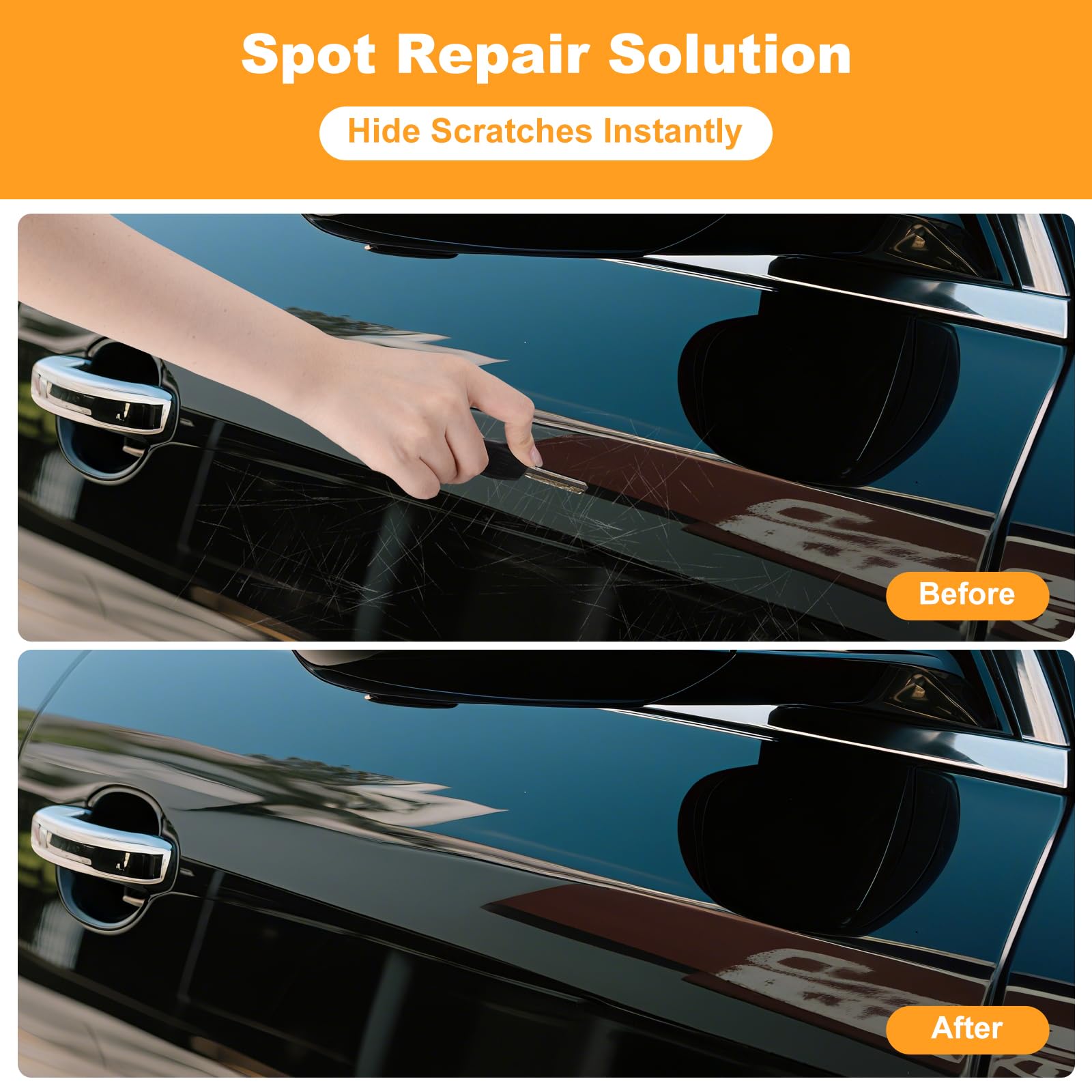 Vinyl Car Wrap, 5 ft. x 1 ft Vinyl wrap Gloss Premium Piano Black, Vehicle wrap for Automotive, DIY Interior Exterior, Car Moto Paint Protection Film Prevents Minor cuts and scrapes