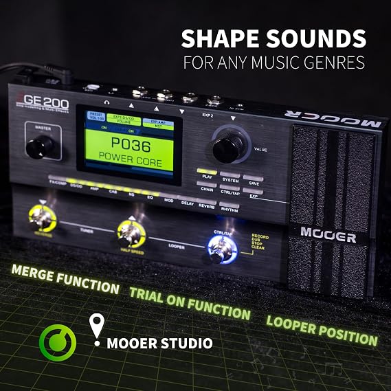 MOOER GE200 Guitar Amp Modelling Multi Effects Pedal