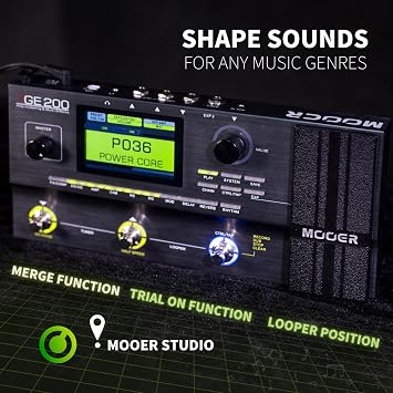 MOOER GE200 Guitar Amp Modelling Multi Effects Pedal