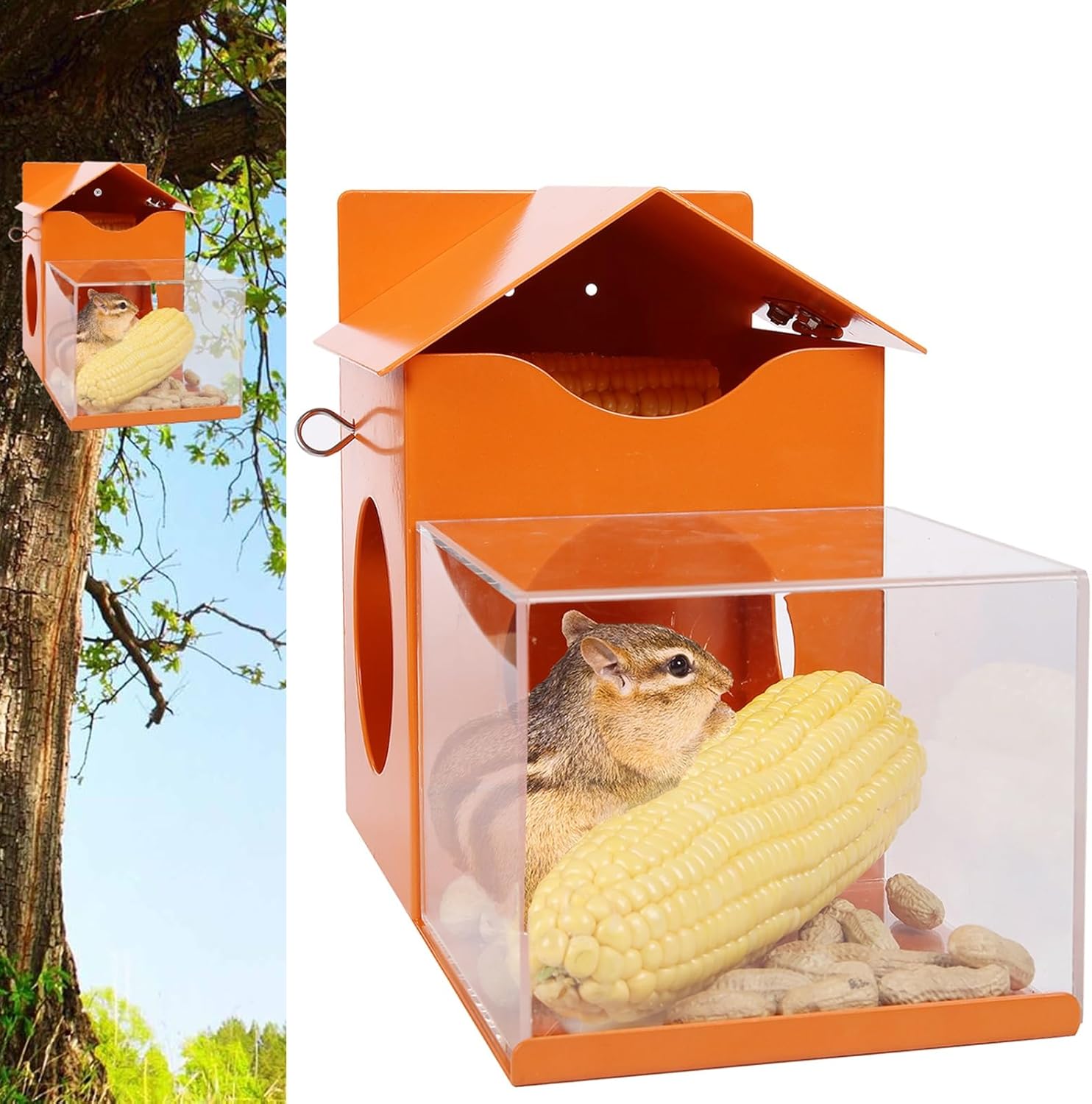 Squirrel Feeder, Metal Squirrel Feeders for Outside with