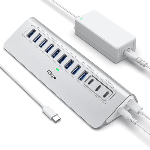 intpw 12-Port 10Gbps USB-C Hub with Power Delivery