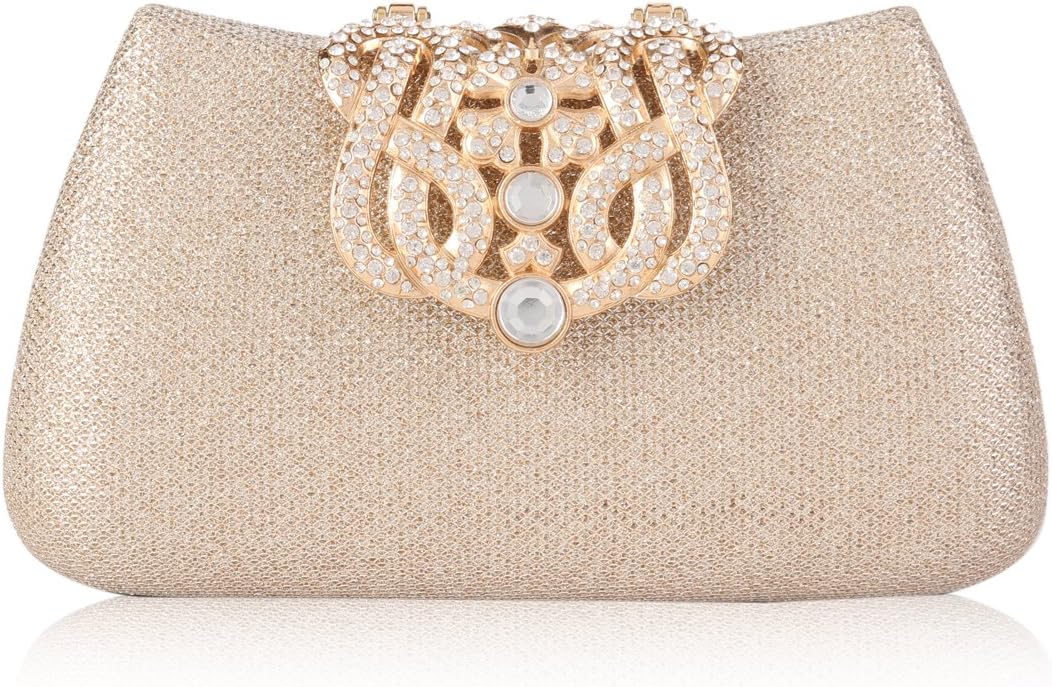 Damara Womens Gauze Paillette Crown Clutch Shoulder Wedding Bags