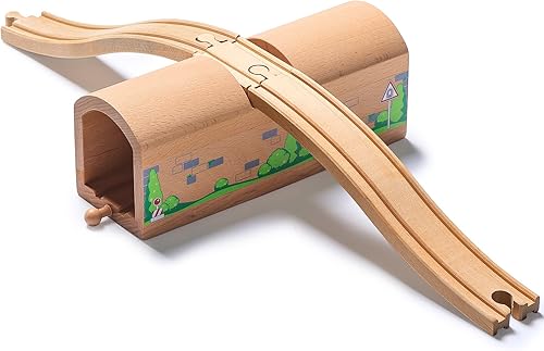 Miniatura 7 de SainSmart Jr. Accesorios de madera para riel de tren, túnel de puente, puente de madera compatible con Thomas, Brio, Chuggington, Melissa y Doug,