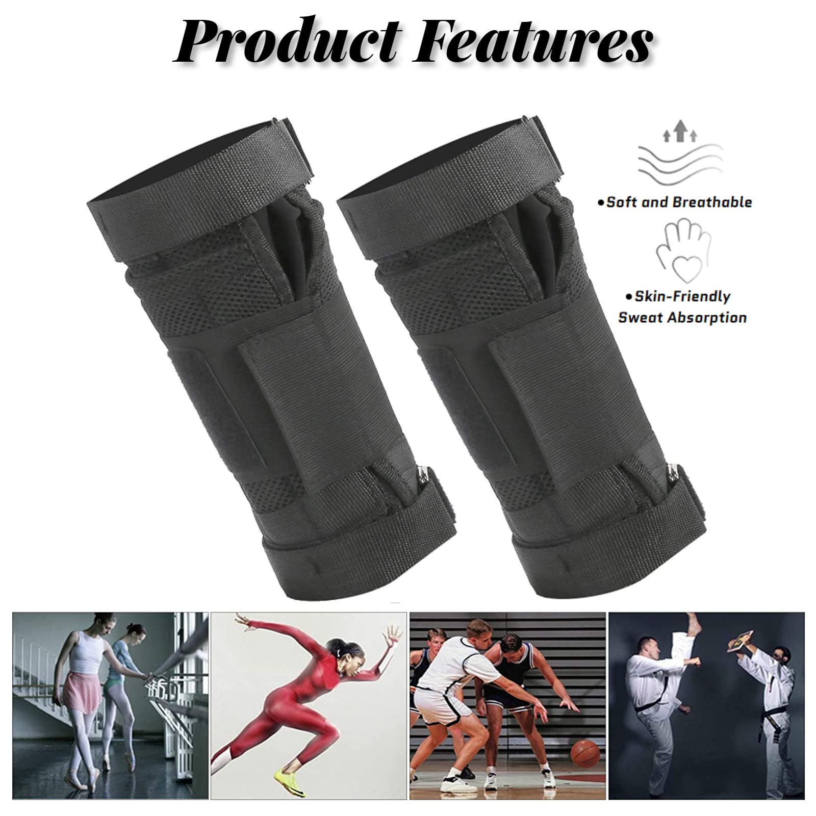 TOPJUM Fixation pour pied d'haltère Tibialis Trainer, poids de cheville réglables, sangles de cheville pour l'haltérophilie, entraînements des jambes à la maison pour fléchisseurs de hanche, attelle