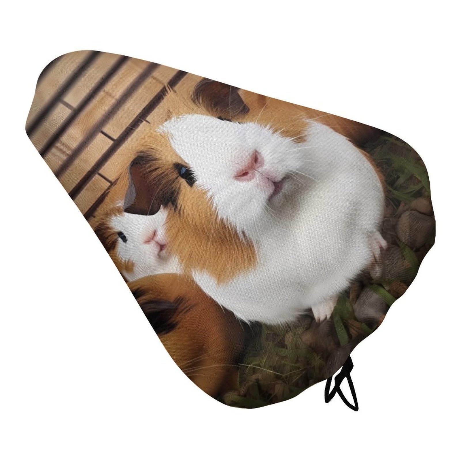 Guinea Pigs Padded Bike Seat Cushion with Drawstring Soft Comfort Waterproof Bicycle Seat Cover, Wide Saddle Protection Covers Protector for Men Women for Exercise Mountain Road Bikes