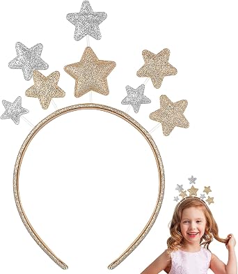 LEORX Glitter Hair Band Star Headband Glitter Star Boppers Headband Party Hair Accessories for Birthday Festival Antenna Headband