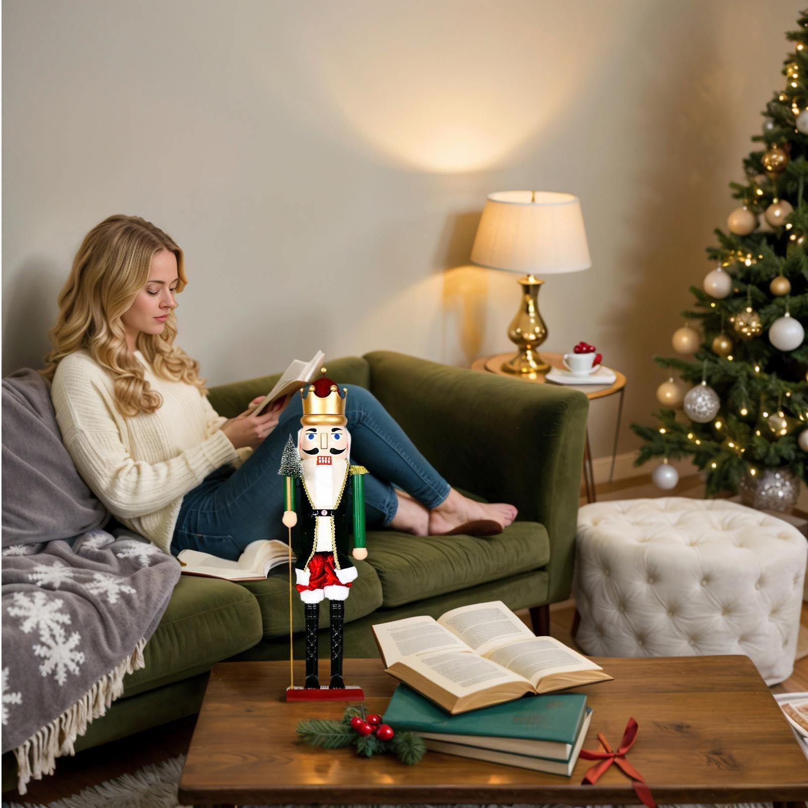 Decorazione Natalizia centrotavola musicale illuminato | Soldato Collezionabile Alto 38 cm Per Feste Natalizie In Casa Tavola Da Pranzo Scaffale Camera Da Soggiorno Vetrina