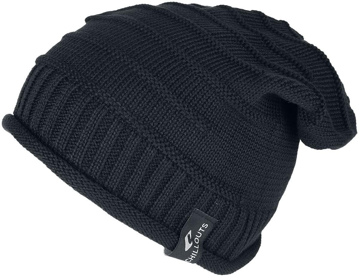 CHILLOUTS Erik Oversize Beanie Oversized Knit hat Pull on (One Size - Black)