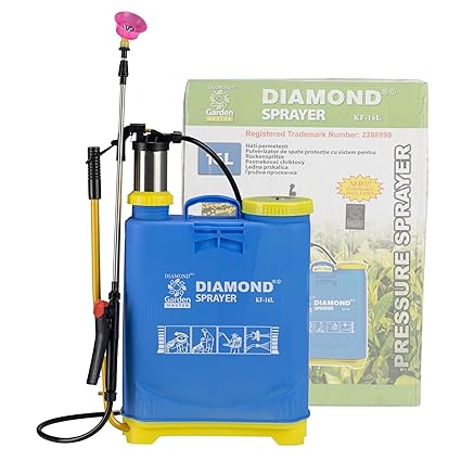 Diamond Manual Agriculture Sprayer Pump | ISO Certified Spray Pump for Agriculture, Gardening, Sanitizing & Horticulture | Assembly Video & Guides Included | 16 litres Tank Capacity